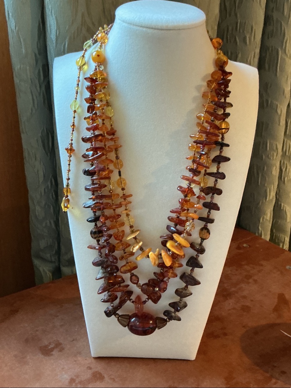 Multi-Stone Baltic Amber Necklace in Graduating Colors - Picture 2 of 2